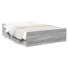 Cadre de lit avec tiroirs sans matelas sonoma gris 120x190 cm 