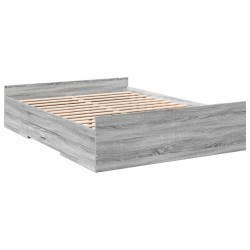 Cadre de lit avec tiroirs sans matelas sonoma gris 120x190 cm 