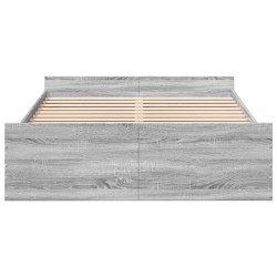 Cadre de lit avec tiroirs sans matelas sonoma gris 120x190 cm 