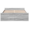 Cadre de lit avec tiroirs sans matelas sonoma gris 120x190 cm 