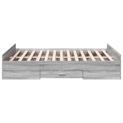 Cadre de lit avec tiroirs sans matelas sonoma gris 120x190 cm 