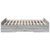 Cadre de lit avec tiroirs sans matelas sonoma gris 120x190 cm 