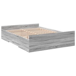 Cadre de lit avec tiroirs sans matelas sonoma gris 120x190 cm 