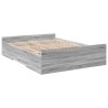 Cadre de lit avec tiroirs sans matelas sonoma gris 120x190 cm 