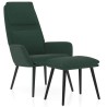 Chaise de relaxation avec tabouret Vert foncé Tissu 