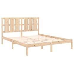 Cadre de lit sans matelas 150x200 cm bois massif 