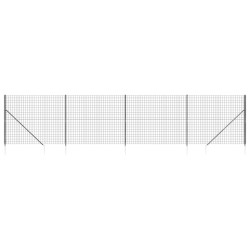 Clôture en treillis métallique et ancrage anthracite 2x10 m 