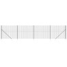 Clôture en treillis métallique et ancrage anthracite 2x10 m 