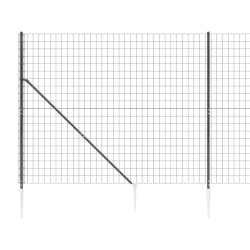 Clôture en treillis métallique et ancrage anthracite 2x10 m 