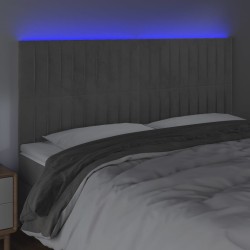 Tête de lit à LED Gris clair 160x5x118/128 cm Velours 