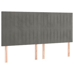 Tête de lit à LED Gris clair 160x5x118/128 cm Velours 