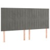 Tête de lit à LED Gris clair 160x5x118/128 cm Velours 