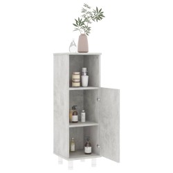 Armoire de salle de bain Gris béton 30x30x95 cm Bois ingénierie 