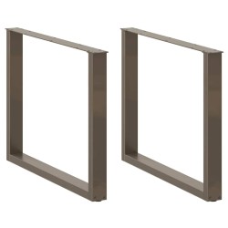 Pieds de table à manger en U 3 pièces Acier naturel 100 x (72-73) cm Acier 