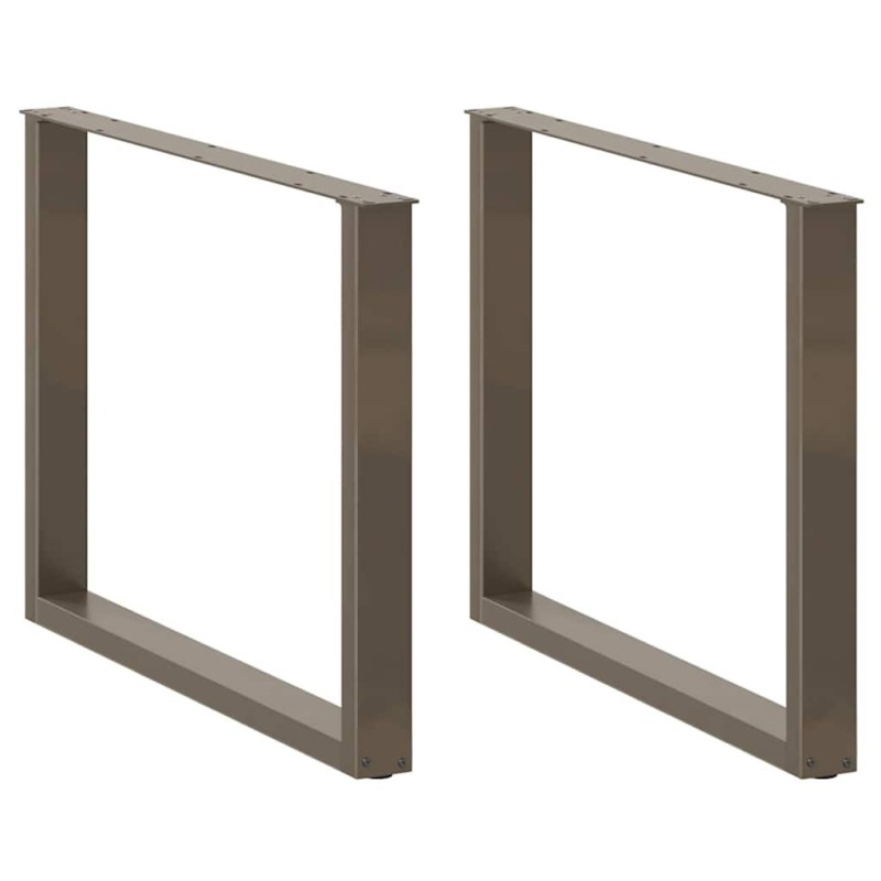 Pieds de table à manger en U 3 pièces Acier naturel 100 x (72-73) cm Acier 