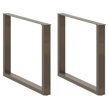 Pieds de table à manger en U 3 pièces Acier naturel 100 x (72-73) cm Acier 
