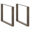 Pieds de table à manger en U 3 pièces Acier naturel 100 x (72-73) cm Acier 