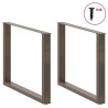 Pieds de table à manger en U 3 pièces Acier naturel 100 x (72-73) cm Acier 