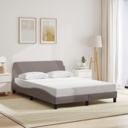 Cadre de lit sans matelas taupe 140x190 cm tissu 
