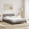 Cadre de lit sans matelas taupe 140x190 cm tissu 