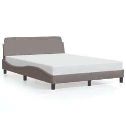 Cadre de lit sans matelas taupe 140x190 cm tissu 