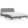 Cadre de lit sans matelas taupe 140x190 cm tissu 