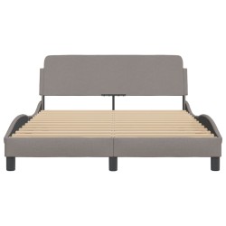 Cadre de lit sans matelas taupe 140x190 cm tissu 