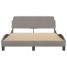 Cadre de lit sans matelas taupe 140x190 cm tissu 