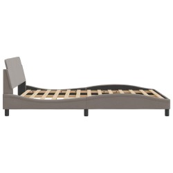 Cadre de lit sans matelas taupe 140x190 cm tissu 