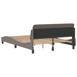 Cadre de lit sans matelas taupe 140x190 cm tissu 