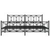 Cadre de lit métal sans matelas avec pied de lit noir 193x203cm 