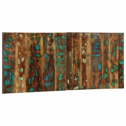 Tête de lit multicolore 120 cm bois massif récupération 