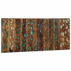 Tête de lit multicolore 120 cm bois massif récupération 