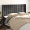 Tête de lit avec oreilles Gris foncé 163x16x118/128 cm Velours 