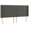 Tête de lit avec oreilles Gris foncé 163x16x118/128 cm Velours 