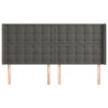 Tête de lit avec oreilles Gris foncé 163x16x118/128 cm Velours 