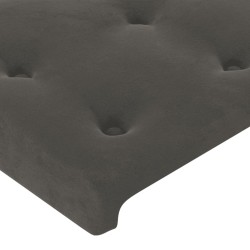 Tête de lit avec oreilles Gris foncé 163x16x118/128 cm Velours 