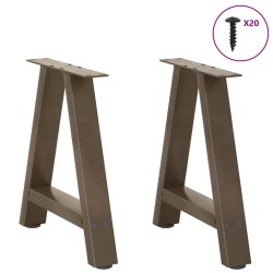 Pieds de table basse en forme de A, 2 pièces, 50 x (42-43) cm, acier 