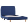 Cadre de lit sans matelas bleu tissu 90x200 cm 