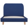 Cadre de lit sans matelas bleu tissu 90x200 cm 