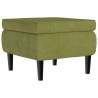 Tabouret avec pieds en bois Vert clair Velours 