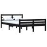 Cadre de lit sans matelas noir bois massif 150x200 cm 