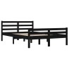 Cadre de lit sans matelas noir bois massif 150x200 cm 