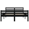 Cadre de lit sans matelas noir bois massif 150x200 cm 