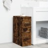 Armoire de salle de bain étroite avec roulettes chêne fumé 