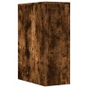Armoire de salle de bain étroite avec roulettes chêne fumé 