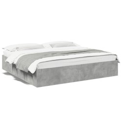 Cadre de lit sans matelas gris béton 180x200 cm 