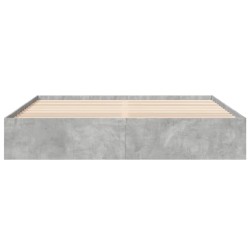 Cadre de lit sans matelas gris béton 180x200 cm 