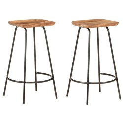 Tabourets de bar lot de 2 bois d'acacia solide 