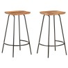 Tabourets de bar lot de 2 bois d'acacia solide 